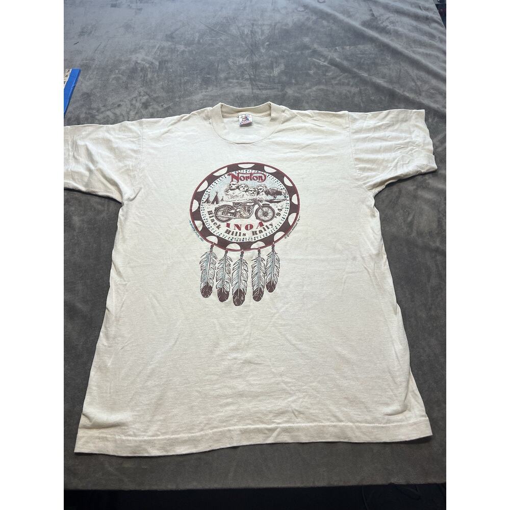 Vintage Norton INOA Rally 1994 T-Shirt Black Hills Sd‎ EUC Large Dane Hanson